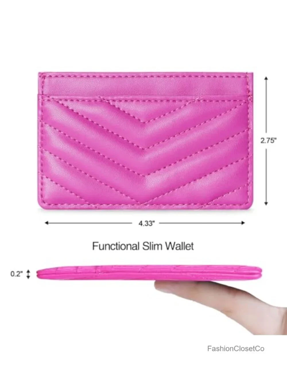 Quilted Leather RFID Blocking Credit Card Holder for Women Slim